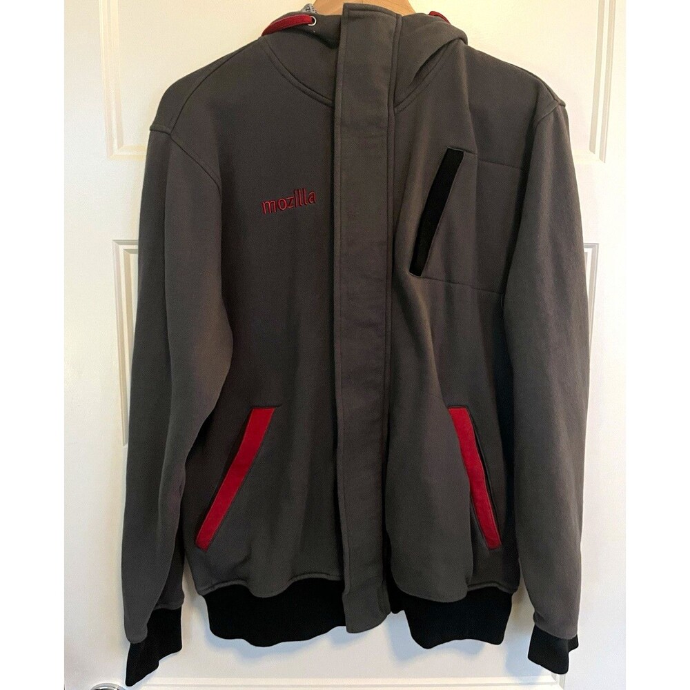 Rare Y2K Official Mozilla Firefox Developer Full Zip Hoodie Sweatshirt M Tech
